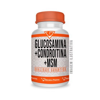 Glucosamina 1500mg + Condroitina 1200mg + Msm 250mg + Manganês 3mg Cápsulas