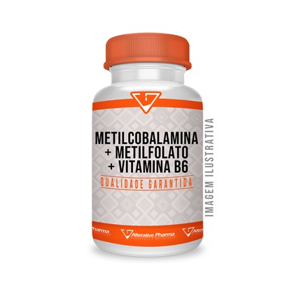 Metilcobalamina 500mcg + Metilfolato 1000mcg + Vitamina B6 100mg Cápsulas Sublinguais